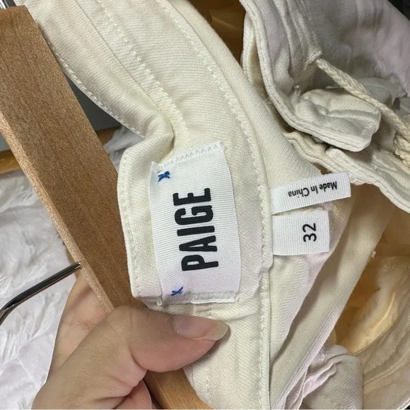 NWT PAIGE Carly Waistband Tie Warm Ecru sz 32 - Picture 8 of 8